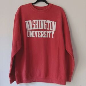 George Washington Univ Champion Sweatshirt M  Vintage Flocked Print‎ Pullover
